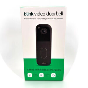 Blink Video Doorbell 2nd Gen Black 1440p HD New Sealed Sync Module Not Included